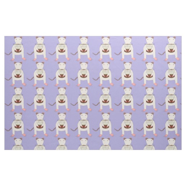 Siamese Rat mit Birthday Cake Stoff (Fat Quarter (45,7 x 55,9 cm))