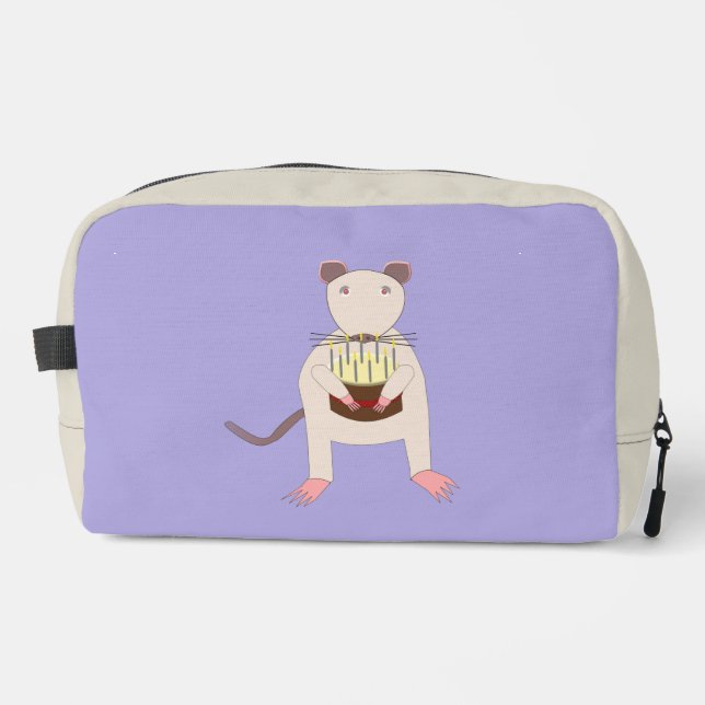 Siamese Rat mit Birthday Cake Waschbeutel (Vorderseite)
