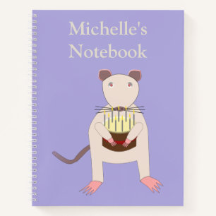 Siamese Rat mit Geburtstagskuchen Custom Notizbuch