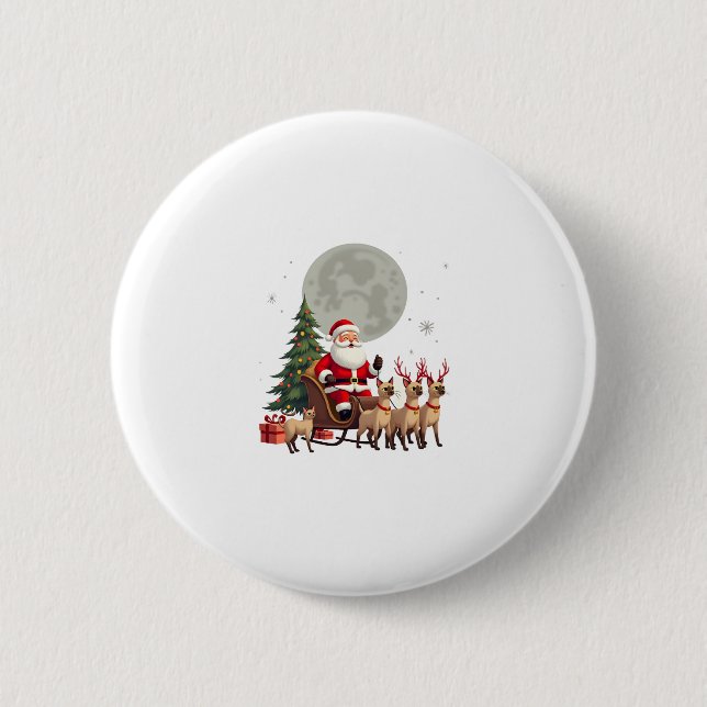 Siamese Reindeer Christmas Siamese Cat Lover Gifts Button (Vorderseite)