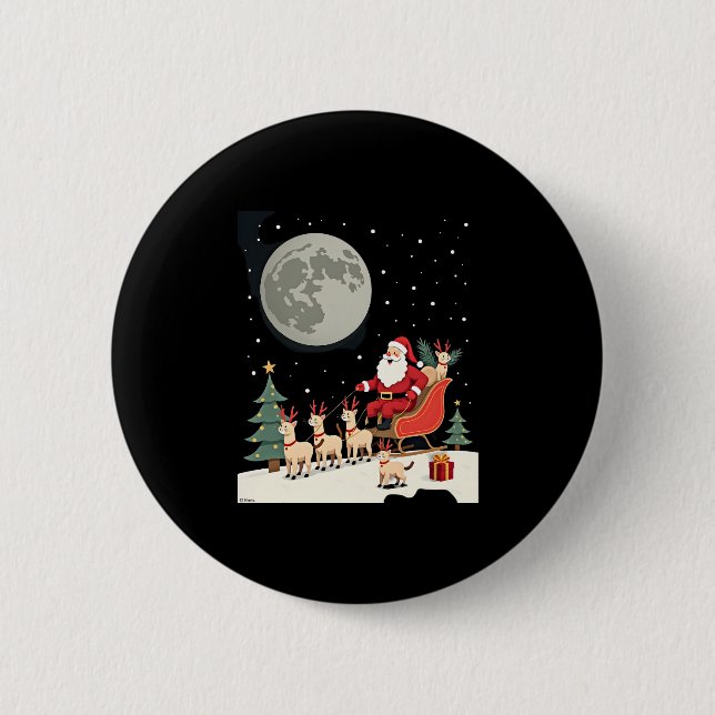Siamese Reindeer Christmas Siamese Cat Lover Gifts Button (Vorderseite)