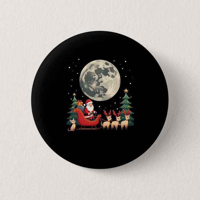 Siamese Reindeer Christmas Siamese Cat Lover Gifts Button (Vorderseite)