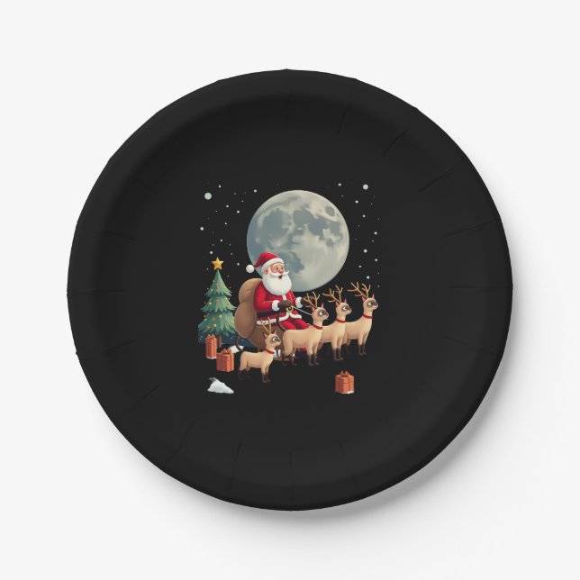 Siamese Reindeer Christmas Siamese Cat Lover Gifts Pappteller (Vorderseite)