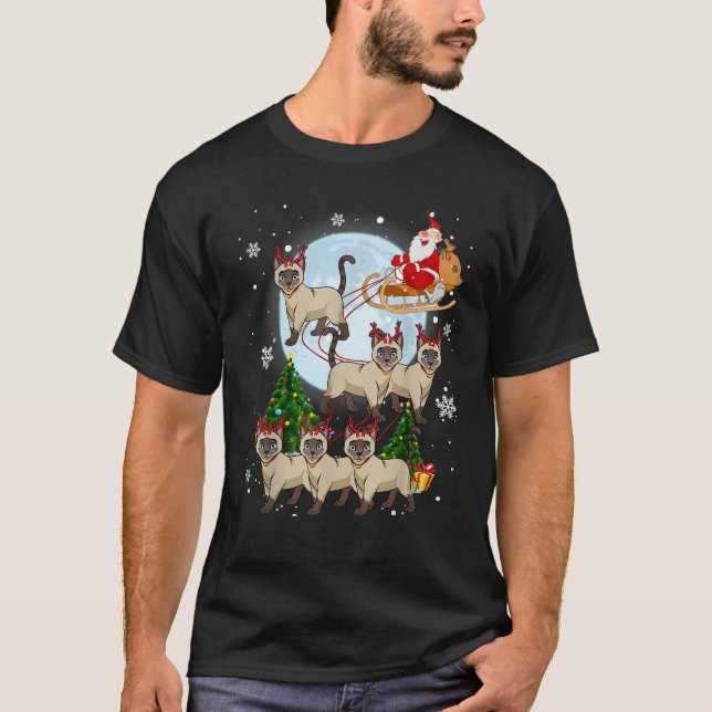 Siamese Reindeer Christmas Siamese Cat Lover Gifts T-Shirt (Vorderseite)