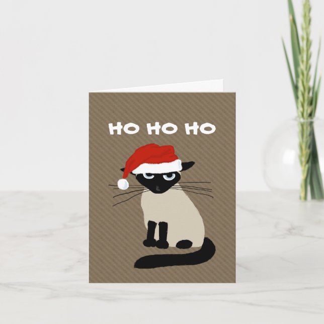 Siamese Santa Clause - Funny Kitty Cat Weihnachten (Vorderseite)