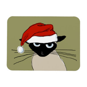 Siamese Santa - Funny Christmas Holiday Kitty Cat Magnet