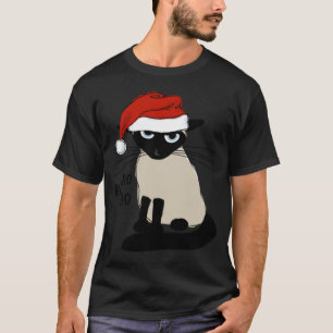 Siamese Santa Humorvolles Weihnachts-Urlaubs-Kitty T-Shirt