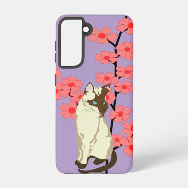 Siamese Serenity Cat – Purple Galaxy Case Samsung Galaxy Hülle (Rückseite)