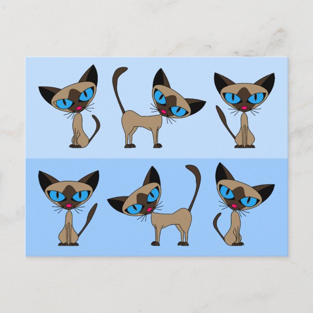 Siamese Times Three Postcard Postkarte (Vorderseite)