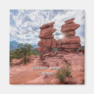 Siamese Twins Colorado Sunburst Square Magnet