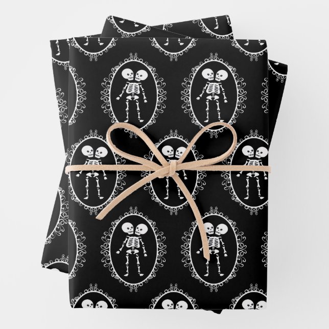 Siamese Twins Skeleton Geschenkpapier Set (Beispiel)