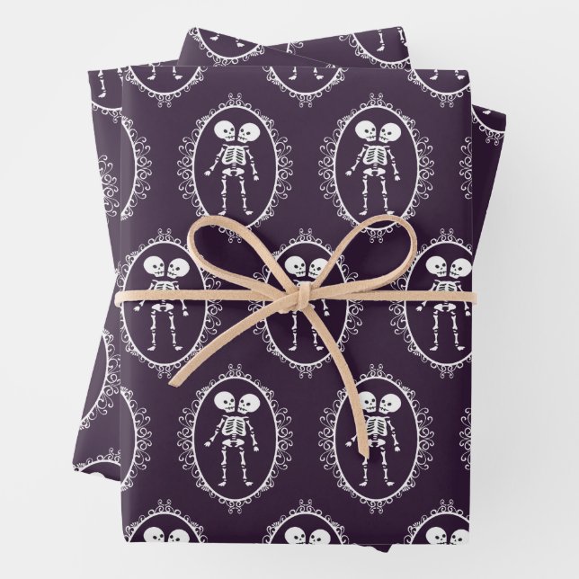 Siamese Twins Skeleton Wrapping Paper Sheets Geschenkpapier Set (Beispiel)