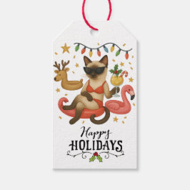 Siamese Weihnachten im Juli Strand Thema Geschenkanhänger