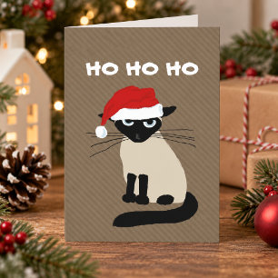 Siamese Weihnachtsmann - Lustige Siamkatze Weihnac Feiertagskarte