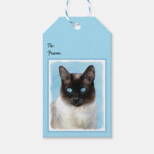 Siamesen-Katze Malerei - Süße Original-Katzen-Kuns Geschenkanhänger