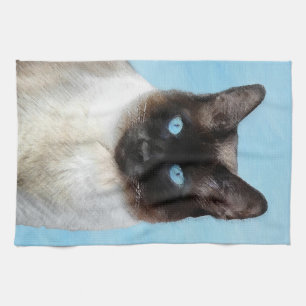 Siamesen-Katze Malerei - Süße Original-Katzen-Kuns Geschirrtuch