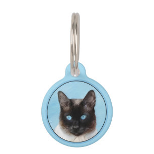 Siamesen-Katze Malerei - Süße Original-Katzen-Kuns Haustiermarke