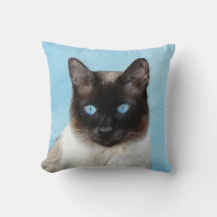 Siamesen-Katze Malerei - Süße Original-Katzen-Kuns Kissen