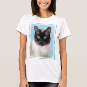 Siamesen-Katze Malerei - Süße Original-Katzen-Kuns T-Shirt