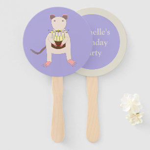 Siameser Rat mit dem Party Birthday Cake Custom Fächer