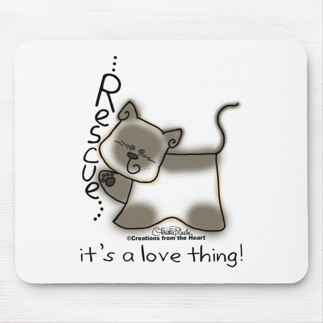 Siameser RESCUE...es ist eine Liebe Sache! Mousepad (Vorne)