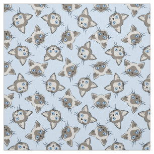 Siamesische blaue mit Augen Katze stellt grafische Stoff