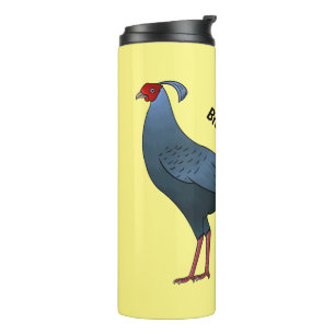 Siamesische Feuergrund-Vogel-Cartoon-Illustration Thermosbecher