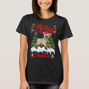 Siamesische Katze beleuchtet Weihnachtsbaum Santa T-Shirt