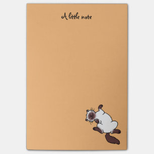 Siamesische Katze des niedlichen Post-it Klebezettel