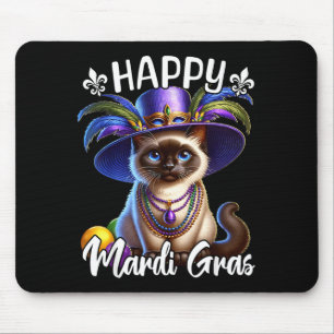 Siamesische Katze Frohe Mardi Gras Siamesische Kat Mousepad