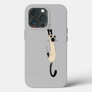 Siamesische Katze hält sich fest Lustige Katze m iPhone 13 Pro Hülle