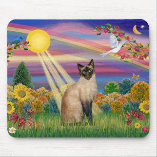 Siamesische Katze - Herbstsonne Mousepad