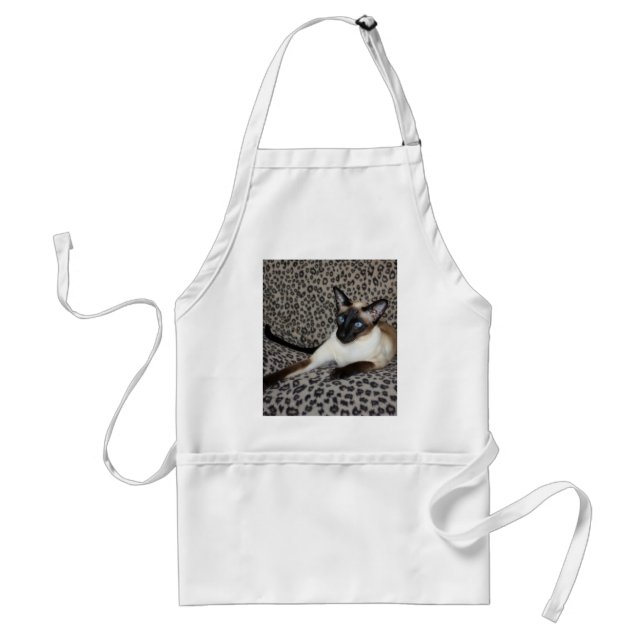 Siamesische Katze mit Leopard-Druck-wildes Schürze (Vorne)