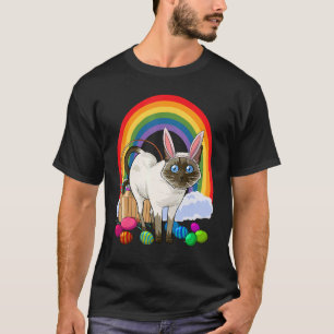 Siamesische Katze Ostereier Hase Kaninchen T-Shirt