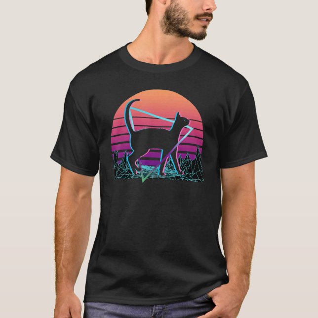Siamesische Katze Retro T-Shirt (Vorderseite)