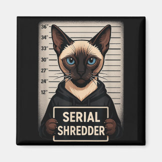 Siamesische Katze Serienvernichter Mugshot Lustige Magnet