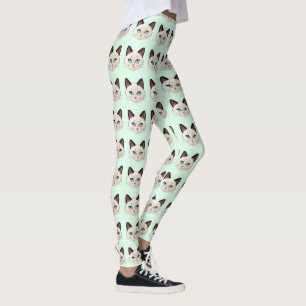 Siamesische Katze Süßes Haustierliebhaber-Muster Leggings
