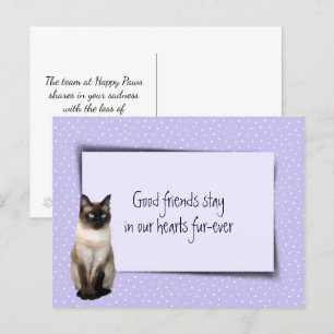 Siamesische Katze Verlust von Tierarzt Postkarte