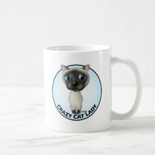 Siamesische Katze - verrückte Katzen-Dame Tasse