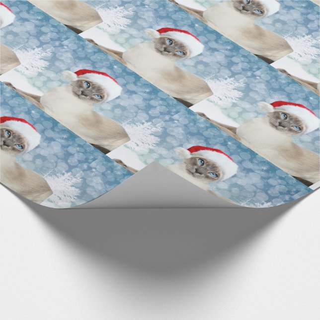 Siamesische Katze Weihnachten Geschenkpapier (Ecke)