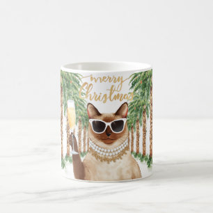 Siamesische Katze Weihnachten Kalifornien Thema Kaffeetasse