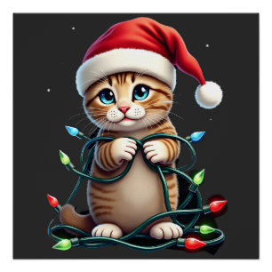 Siamesische Katze Weihnachten V-Ausschnitt (3) Poster