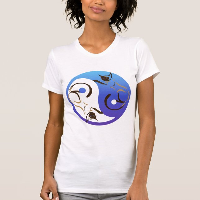Siamesische Katze Yin und Yang-T - Shirt (Vorderseite)