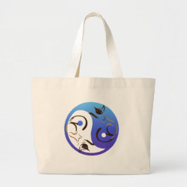 Siamesische Katze Yin und Yang-Tasche Jumbo Stoffbeutel