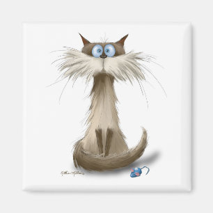 Siamesische Katzen-Cartoon Magnet