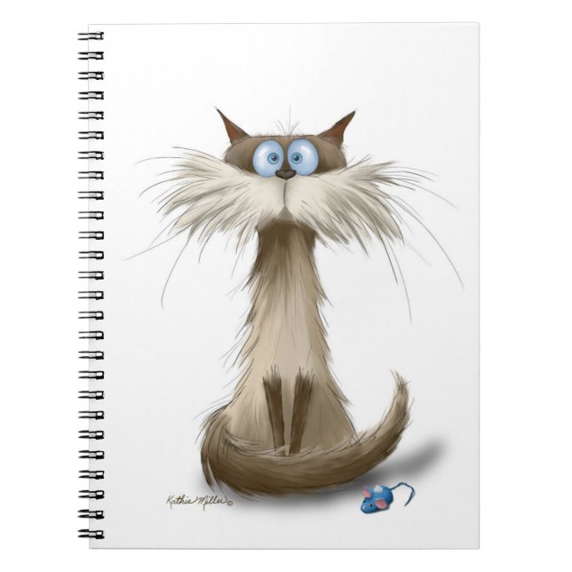 Siamesische Katzen-Cartoon Notizblock (Vorderseite)