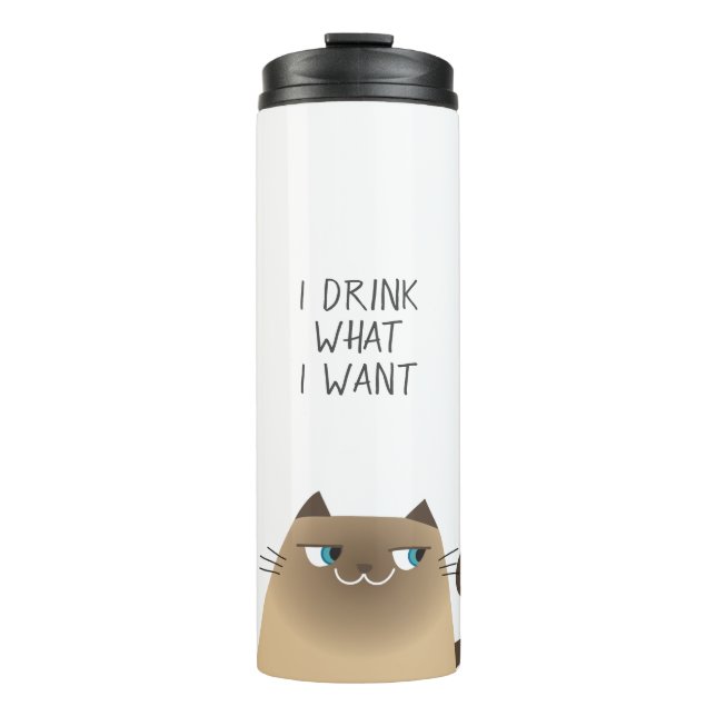 Siamesische Katzen-Cartoon Thermosbecher (Vorderseite)