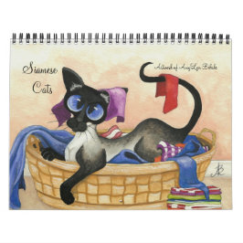 Siamesische Katzen-Grafik durch AmyLyn Bihrle Kalender