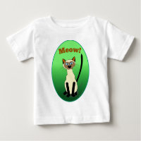 Siamesische Katzen-(grünes) Säuglings-Shirt