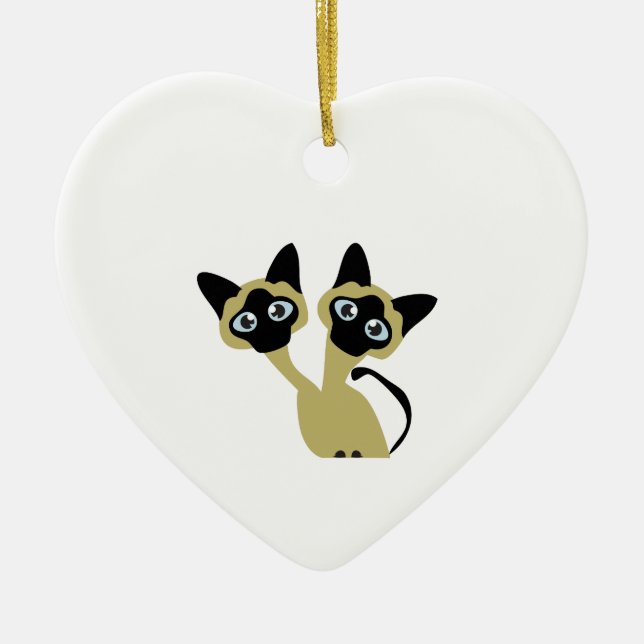 Siamesische Katzen Keramik Ornament (Vorne)